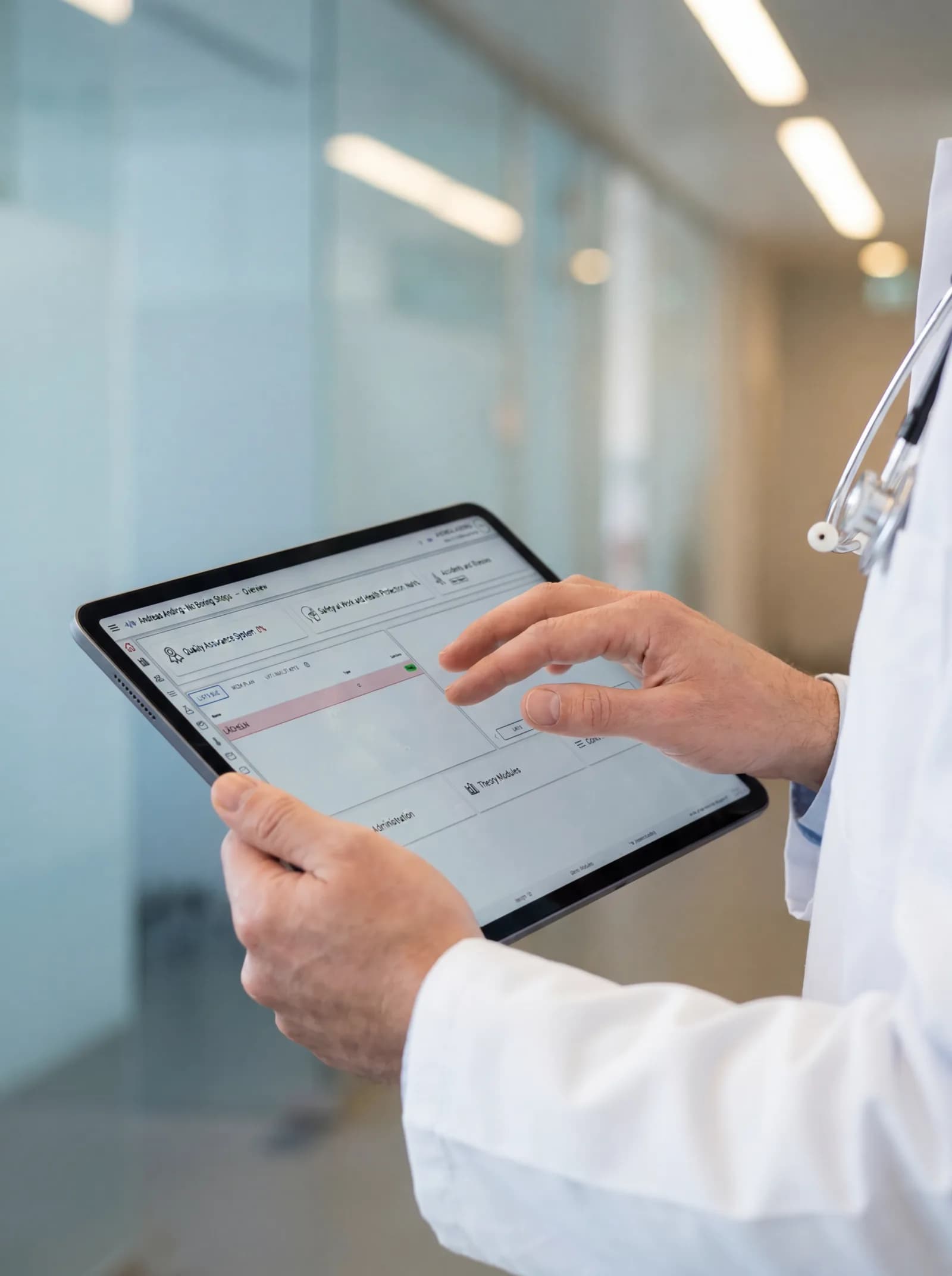 Medmonitor QM-App auf dem Tablet